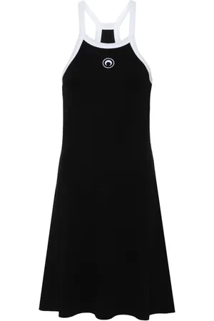 Marine Serre Vestido corto con bordado Crescent Moon