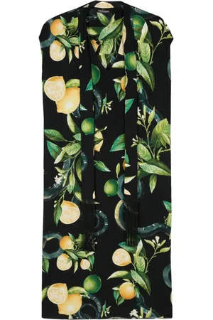 Roberto Cavalli Vestido midi con estampado de limones