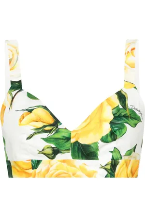 Dolce & Gabbana Top corto con estampado de rosas
