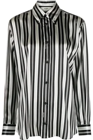 Fendi Camisa de satén a rayas