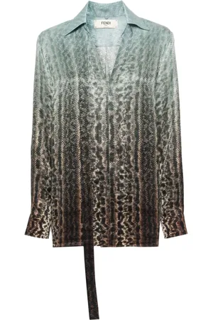 Fendi Camisa de seda con animal print
