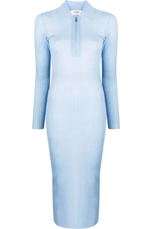 Fendi Vestido midi de canalé