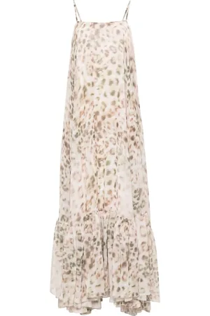 ROTATE Vestido largo Francisca con animal print