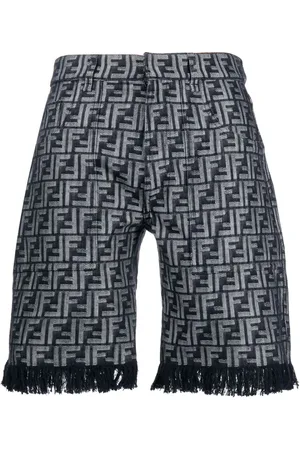 Fendi Bermudas con monograma y flecos