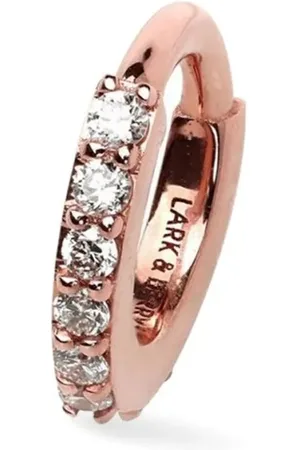 Lark & Berry Pendiente de aro Modernist pequeños en oro de 14 ct con diamantes