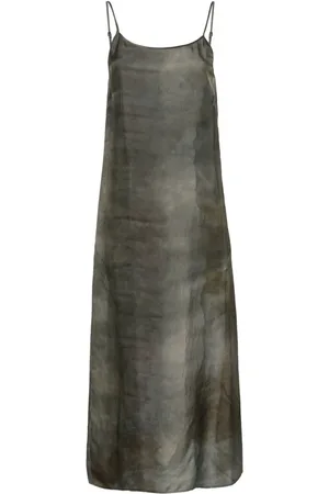 UMA WANG Vestido midi con estampado abstracto