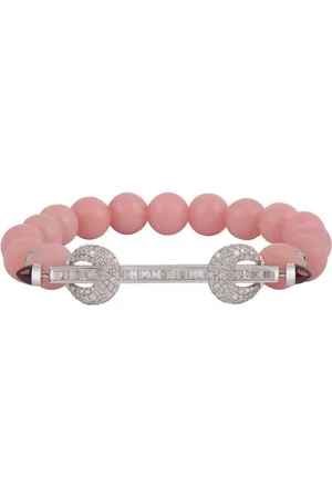 Ananya Pulsera Chakra en oro blanco de 18 ct con diamantes y ópalo