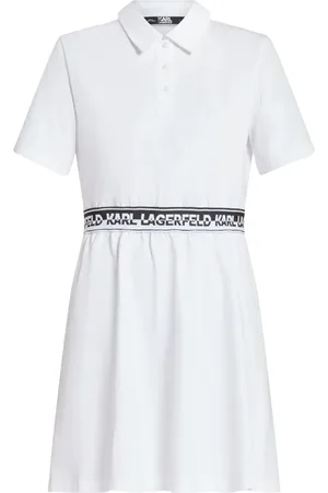 Karl Lagerfeld Vestido camisero con logo en la cinturilla