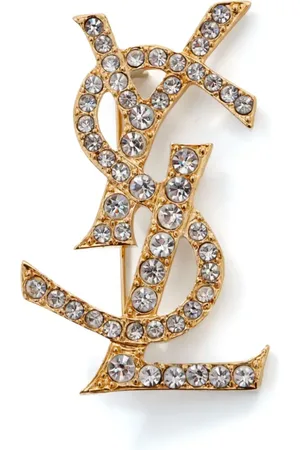 Saint Laurent Broche Cassandre con detalles de strass