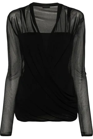Givenchy Blusa cruzada de malla