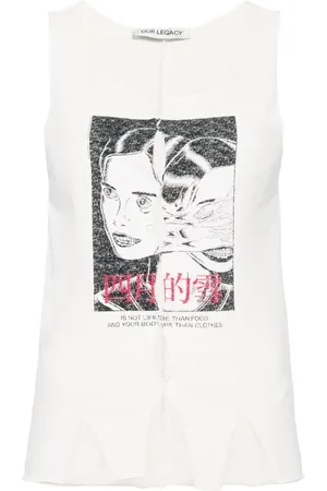 OUR LEGACY Top sin mangas con estampado Race Twins