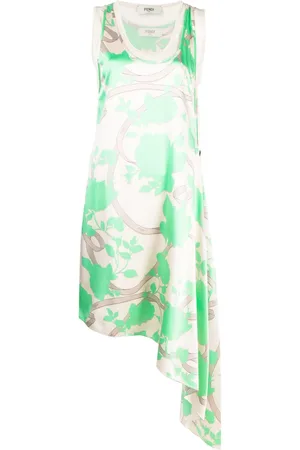 Fendi Vestido drapeado con motivo floral