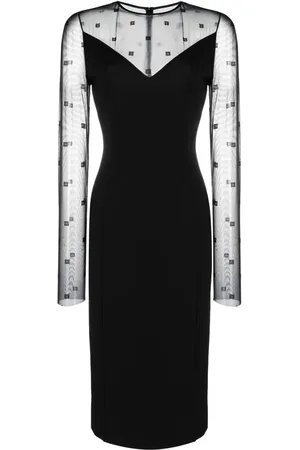 Givenchy Vestido midi con logo en jacquard
