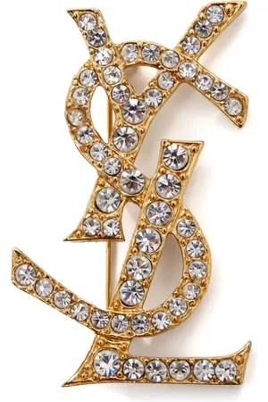 Saint Laurent Broche YSL con apliques de strass