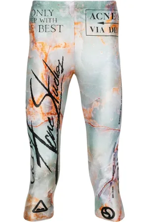 Acne Studios Leggins capri con estampado jaspeado
