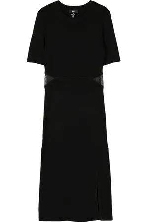 DKNY Vestido estilo camiseta midi con aberturas