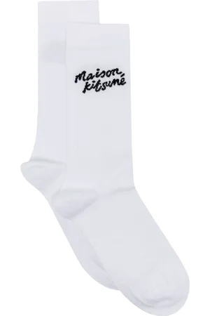 Maison Kitsuné Calcetines Handwriting con logo en intarsia