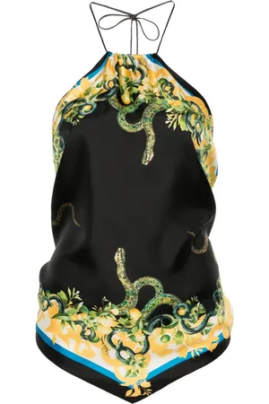 Roberto Cavalli Top con estampado Snake