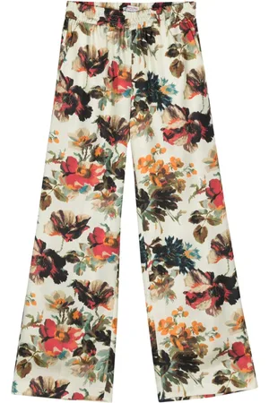 ALBERTO BIANI Pantalones rectos con motivo floral