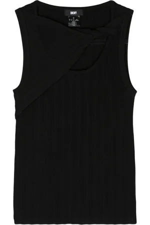 DKNY Top sin mangas con detalle retorcido