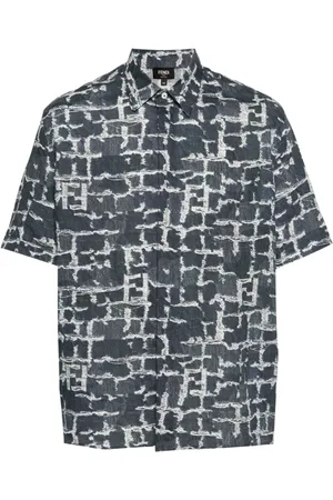 Fendi Camisa con estampado deshilachado