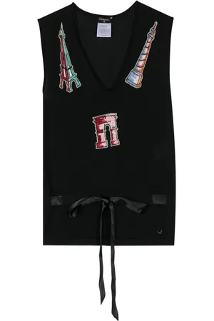 CHANEL Top de punto de intarsia 2006
