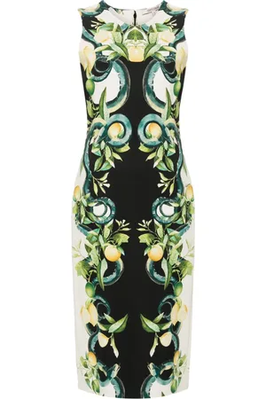 Roberto Cavalli Vestido midi con estampado Lemon