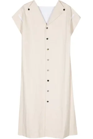 Plan C Vestido largo con cuello italiano