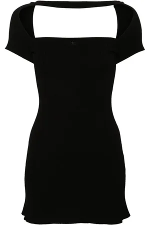 Courrèges Vestido corto de canalé Hyperbole