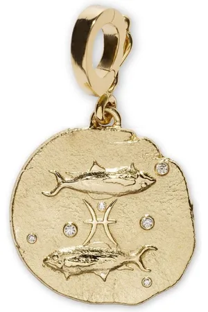 Azlee Charm Of The Stars Pisces pequeño en oro amarillo de 18 ct