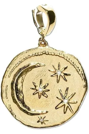 Azlee Charm Cosmic pequeño en oro amarillo de 18 ct con diamantes