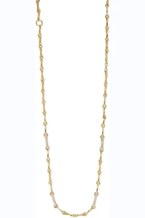 Azlee Collar de cadena pequeña en oro amarillo de 18 ct con diamantes
