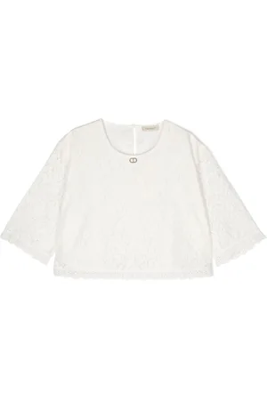 Twin-Set Blusa con encaje floral