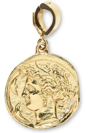 Azlee Charm Goddess en oro amarillo de 18 ct con diamantes