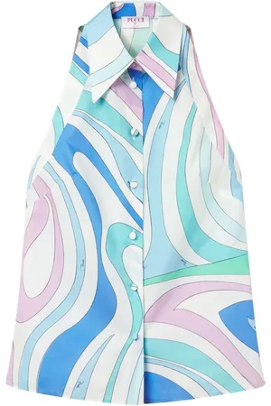 Puccini Camisa sin mangas con estampado Marmo