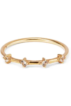 Otiumberg Anillo Four Stone Bamboo en oro amarillo de 9 ct