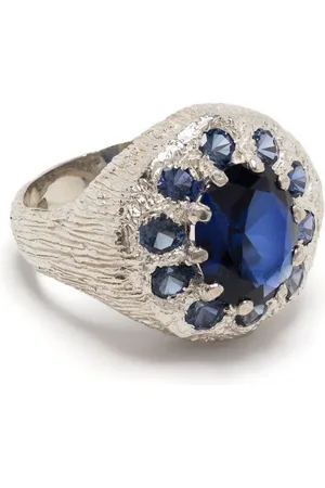 Bleue Burnham Anillo con sello y zafiro