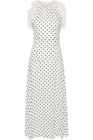 Alessandra Rich Vestido largo con lunares afelpados