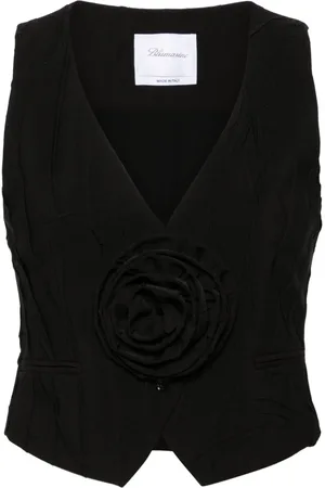 BLUMARINE Chaleco plisado con aplique floral