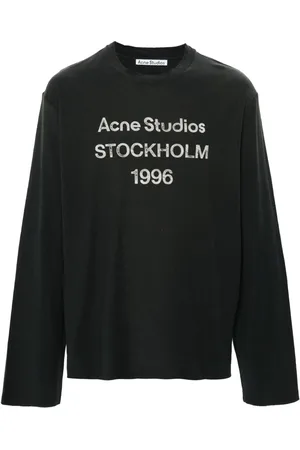 Acne Studios Camiseta con efecto envejecido y logo