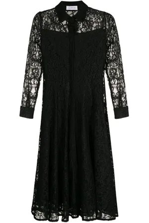 Olympiah Vestido midi Branch con ribete de encaje