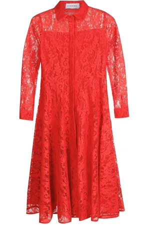 Olympiah Vestido midi Branch con panel de encaje