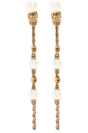 Alexander McQueen Pendientes de cadena con charm de calavera