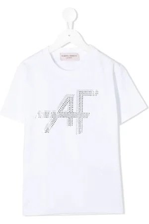 Alberta Ferretti Camiseta con logo de strass