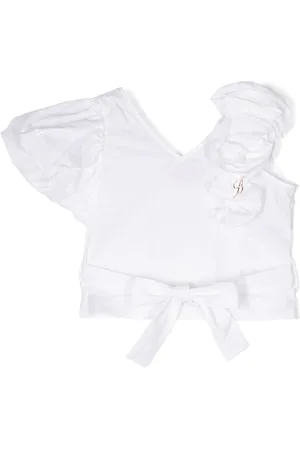MISS BLUMARINE Blusa de popelina con apliques florales