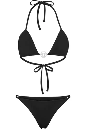 Philipp Plein Bikini triangular con logo estampado