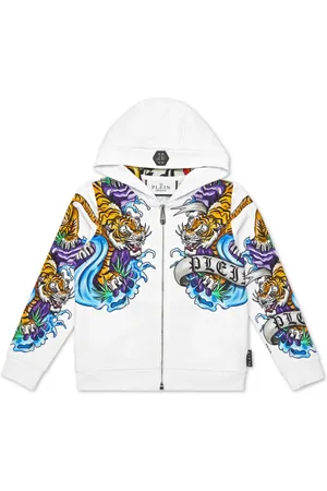 Philipp Plein Sudadera con capucha y motivo de tatuaje