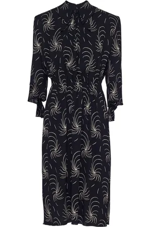 Prada Vestido camisero con estampado gráfico