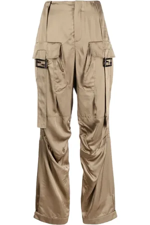 Fendi Pantalones cargo con acabado satinado
