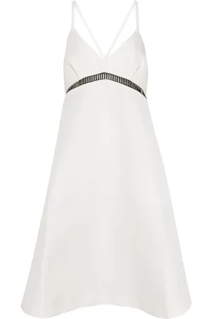 SACAI Vestido midi con cuello en V